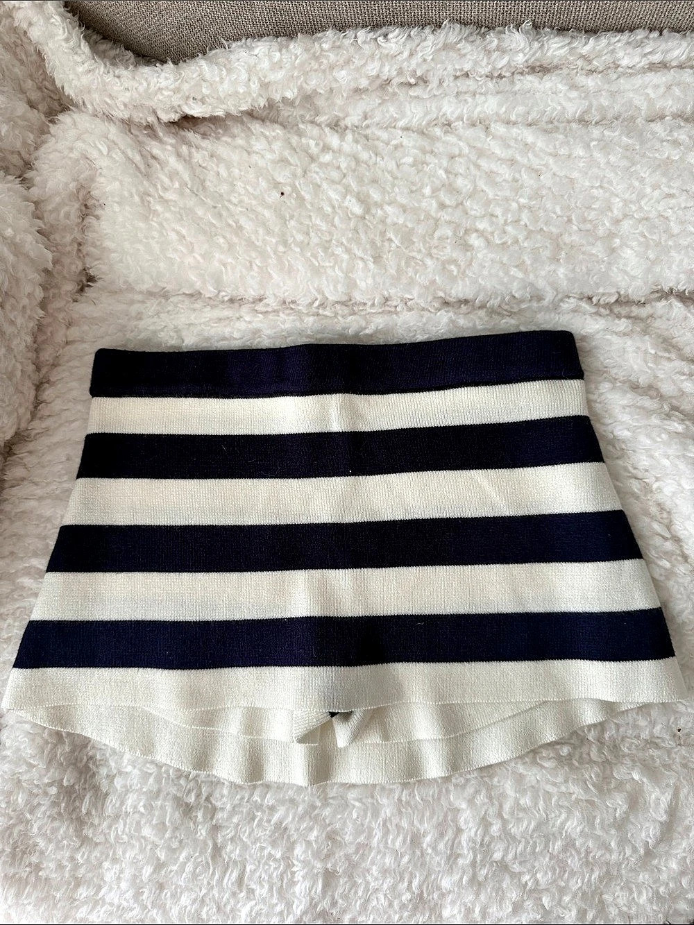 Frankies Bikinis Striped Bikini Bottom in Blue & White Size Small Like New